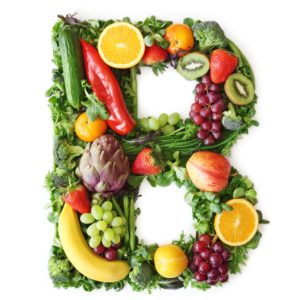 Fruit And Vegetables in the shape of the letter B.