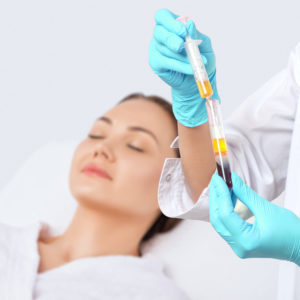 Woman getting ready to receive dermal fillers.