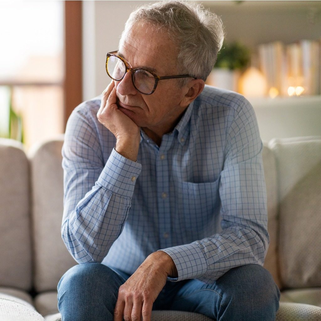 Worried Senior Man Sitting Alone In His Home Picture Id1211839973 (1)