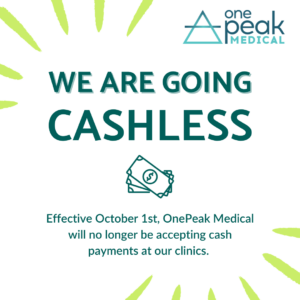 OnePeak Medical is going cashless.